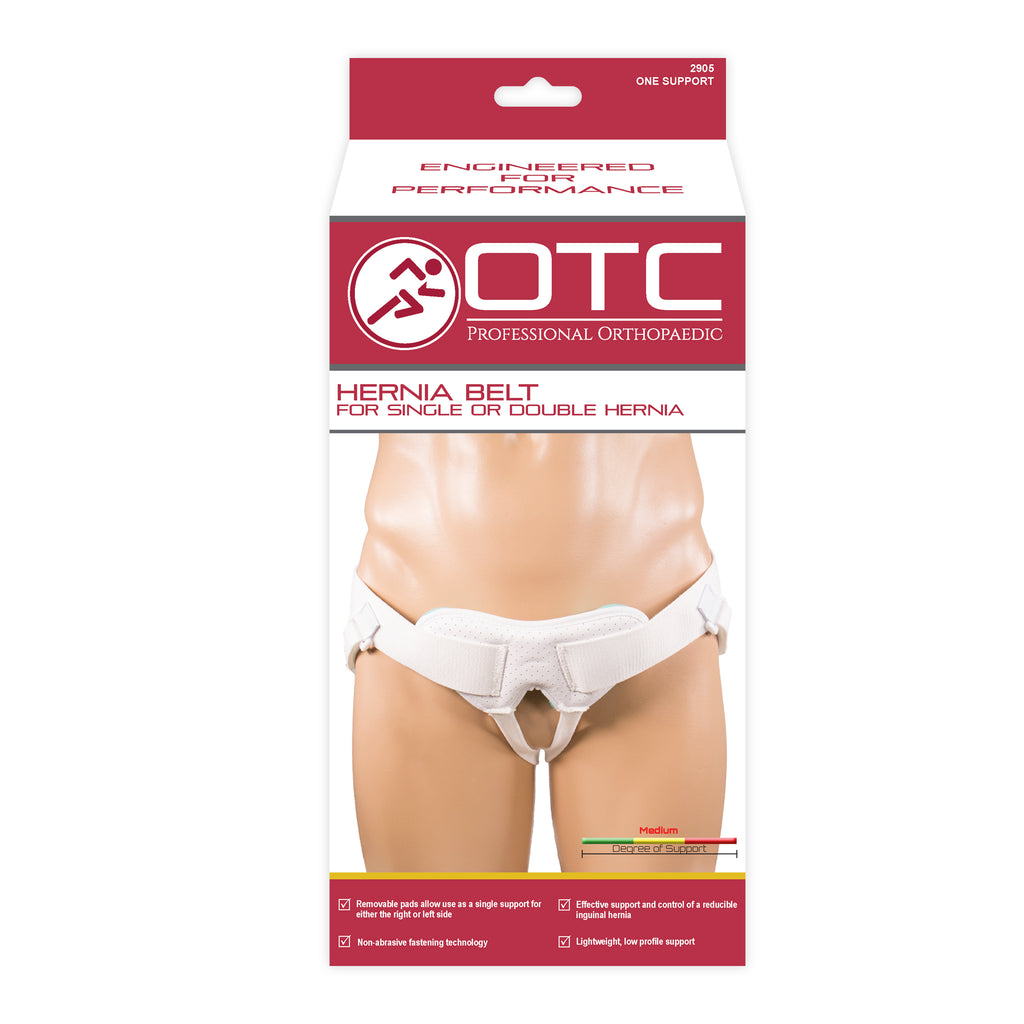 OTC Lightweight Single Hernia Support, Left Side, White, Small