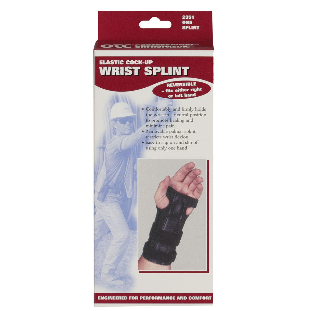 Elastic Cock-up Wrist Splint - Reversible - J&B At Home