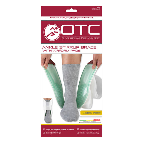 FRONT OF ANKLE STIRRUP BRACE - AIRFORM PADS PACKAGING