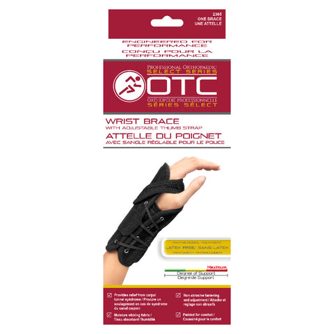 Front packaging of WRIST BRACE WITH ADJUSTABLE THUMB STRAP
