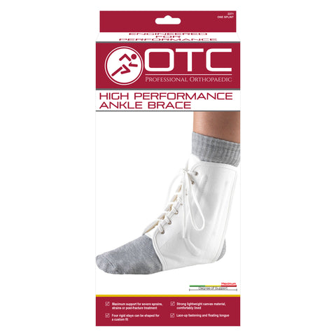 FRONT OF HIGH PERFORMANCE ANKLE BRACE PACKAGING