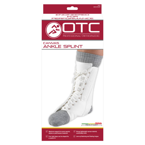 FRONT OF CANVAS ANKLE SPLINT PACKAGING
