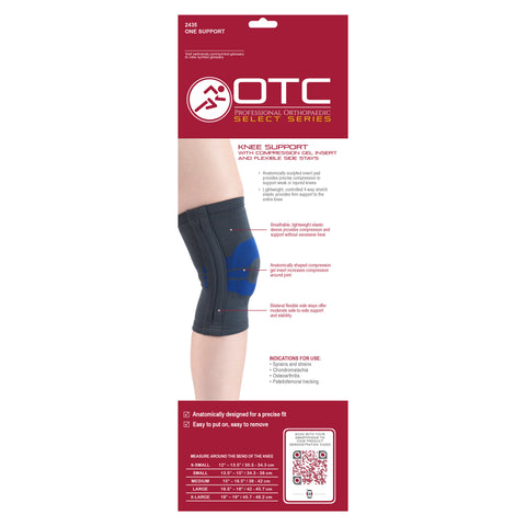 BACK OF KNEE SUPPORT WITH COMPRESSION GEL INSERT AND FLEXIBLE STAYS PACKAGING