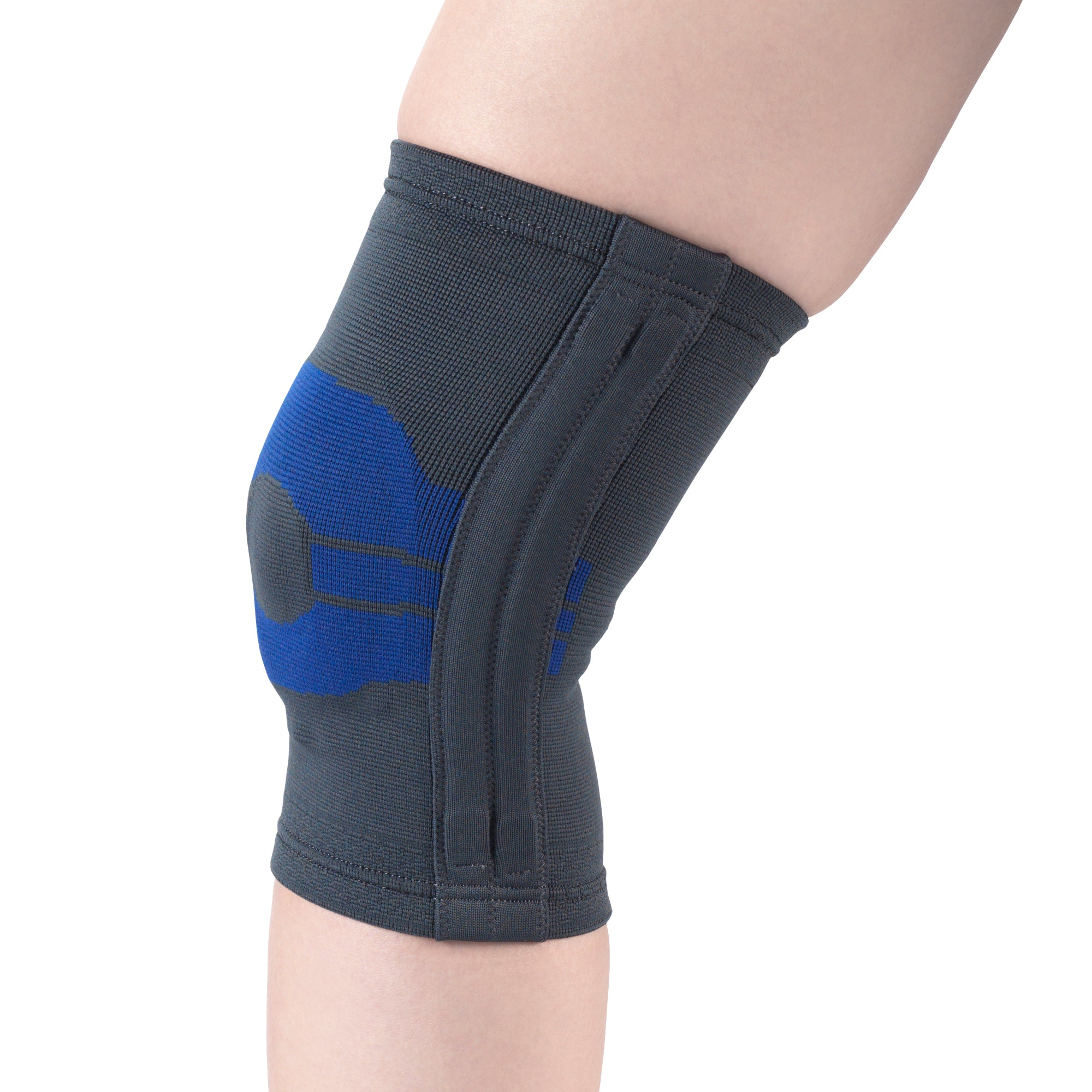 --Side of KNEE SUPPORT WITH COMPRESSION GEL INSERT AND FLEXIBLE STAYS --