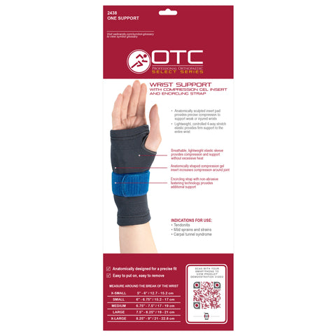 2438 / WRIST SUPPORT WITH COMPRESSION GEL INSERT AND ENCIRCLING STRAP
