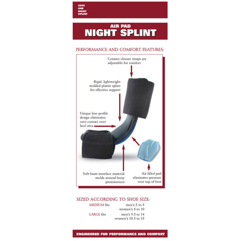 Rear packaging of AIRPAD LOW-PROFILE NIGHT SPLINT