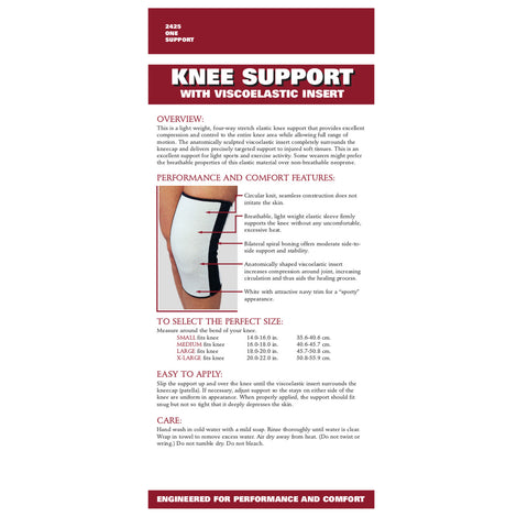 Rear packaging of KNEE SUPPORT - VISCOELASTIC INSERT