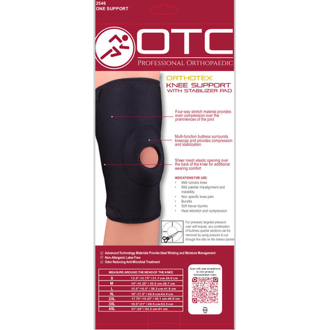 Rear packaging of ORTHOTEX KNEE SUPPORT - STABILIZER PAD