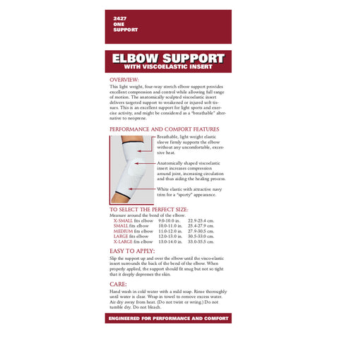 Rear packaging of ELBOW SUPPORT - VISCOELASTIC INSERT