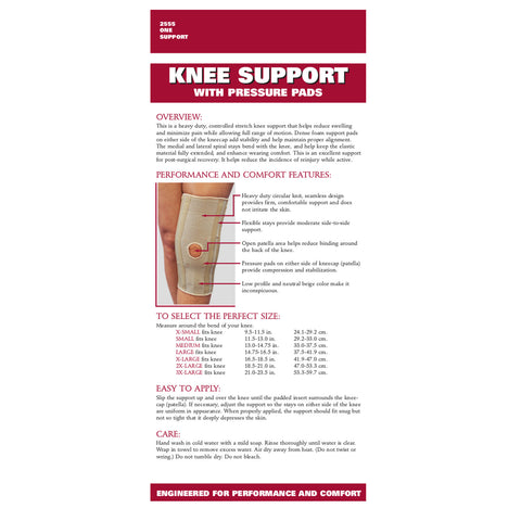 Rear packaging of KNEE SUPPORT - CONDYLE PADS