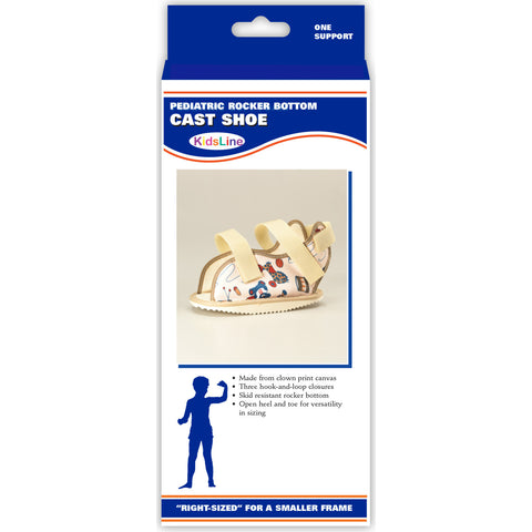 Front packaging of KIDSLINE CAST SHOE - PEDIATRIC PRINT
