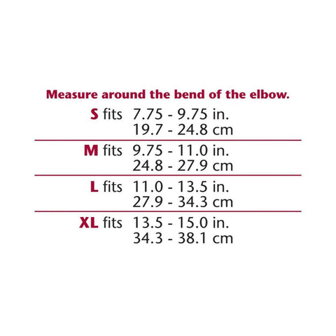 ELBOW SUPPORT WRAP size chart