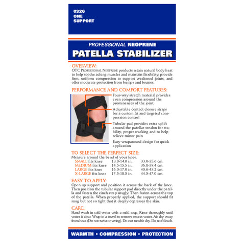Rear packaging of NEOPRENE PATELLAR STABILIZER