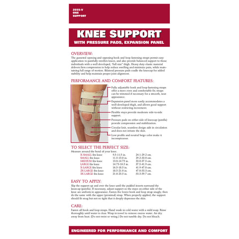 Rear packaging of KNEE SUPPORT - EXPANSION PANEL