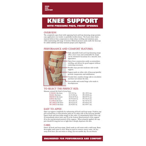 Rear packaging of KNEE SUPPORT - CONDYLE PADS, FRONT OPENING