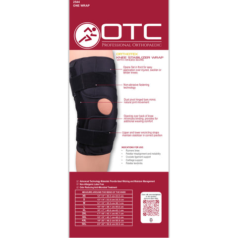 Rear packaging of ORTHOTEX KNEE STABILIZER WRAP - HINGED BARS