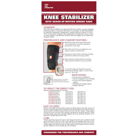 Rear packaging of ORTHOTEX KNEE STABILIZER WRAP - ROM HINGED BARS